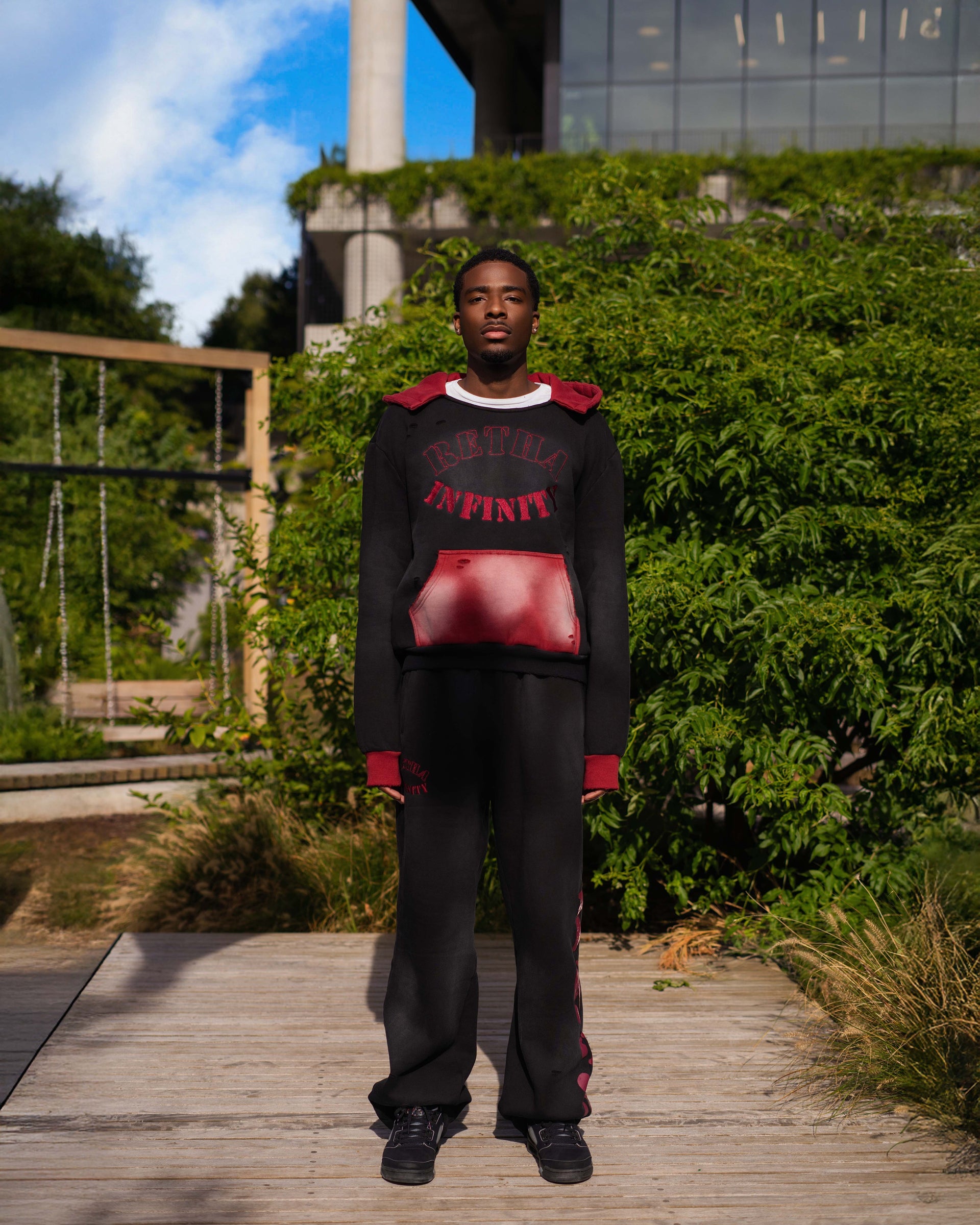 Two Toned "Crimson" Sweatpants